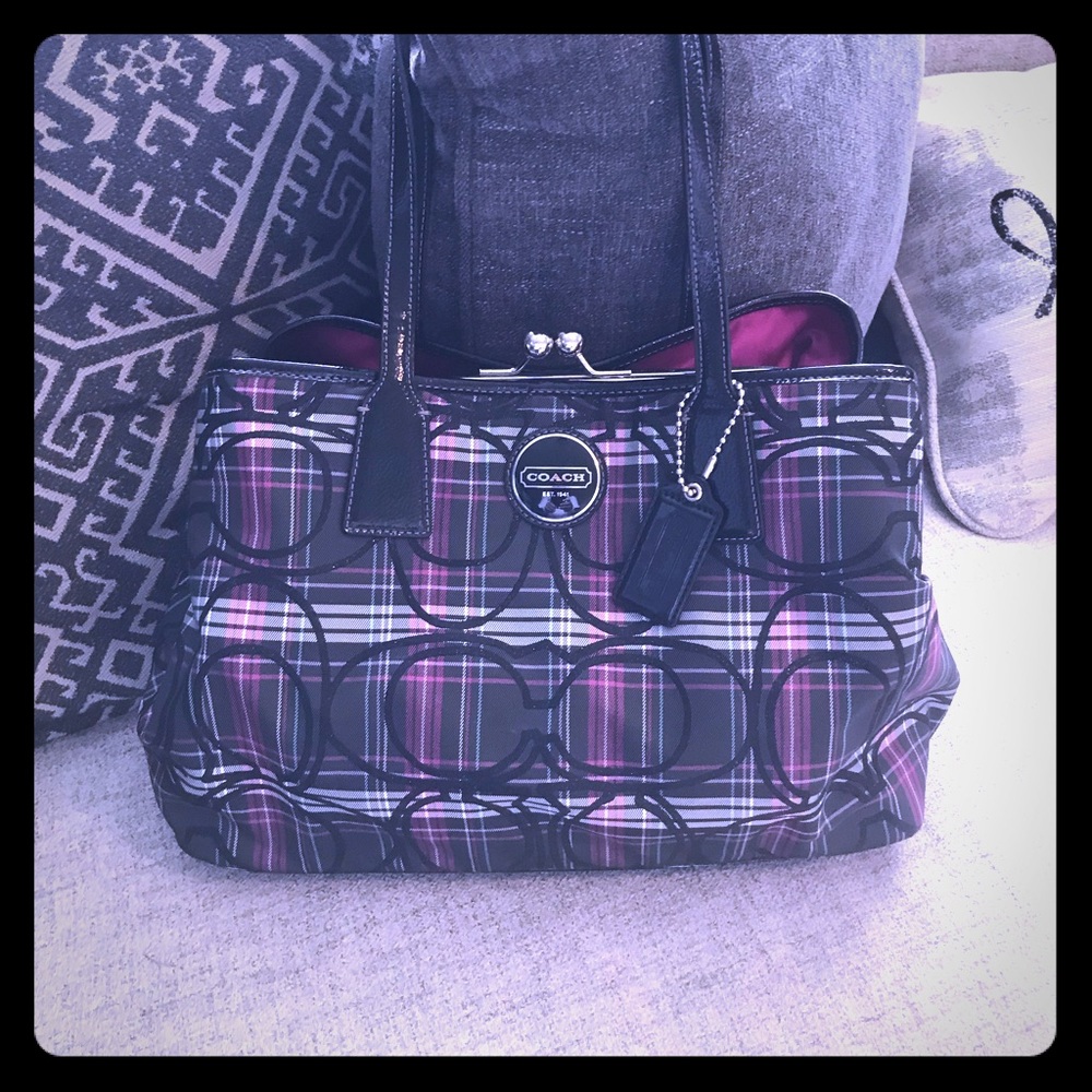 Authentic Coach Tarten Plaid Purse